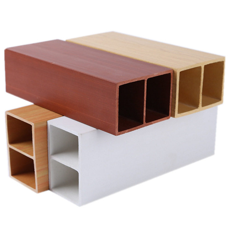 #06 Tubo de madera rectangular compuesto de PVC compuesto de madera y plástico ecológico Tubo de madera cuadrada de WPC decorativo interior de alta calidad