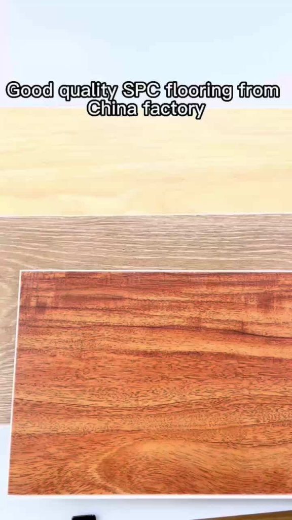#13 Imperméable à l’eau matériau vierge spc revêtement de sol texture gaufrée en plastique carreaux de vinyle